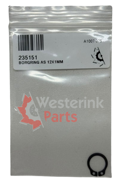 Borgring As 12x1mm | Westerink Parts 235151